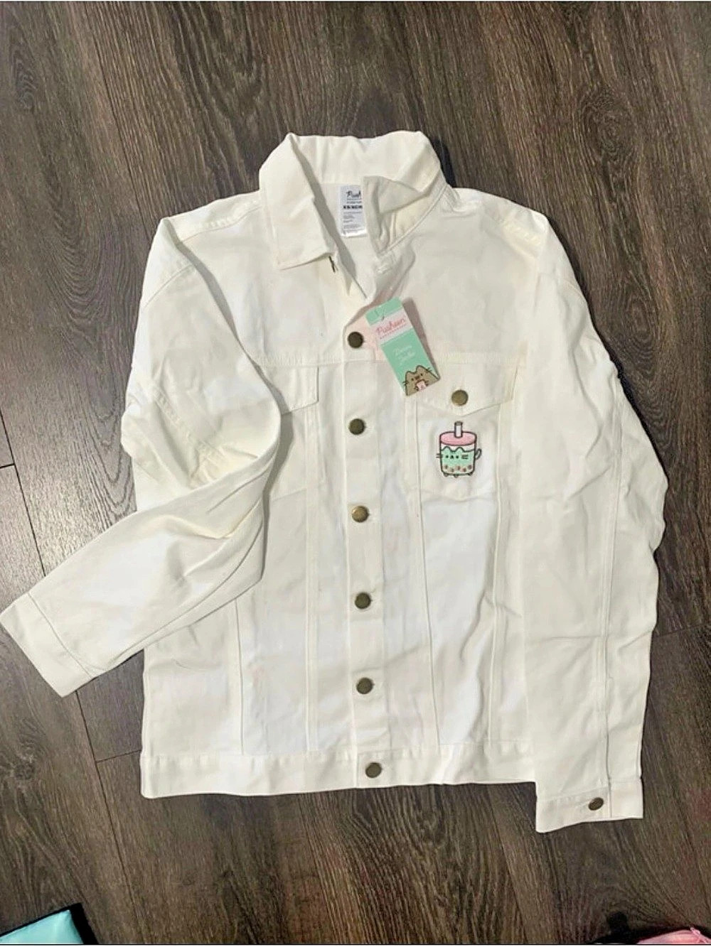 Pusheen Box Exclusive Bobasheen White Denim Jacket XS